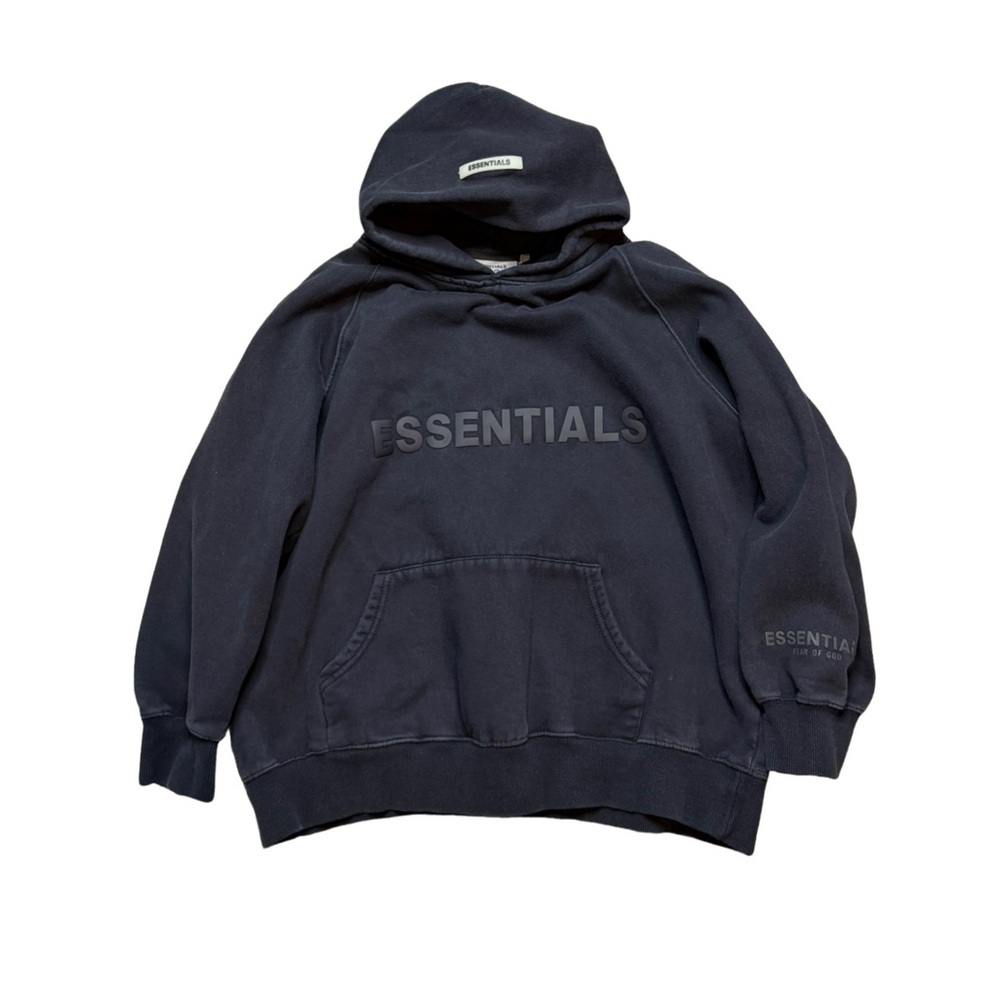 ESSENTIALS FEAR OF GOD SS20 Logo Hoodie Sweatshirt Black Size Large